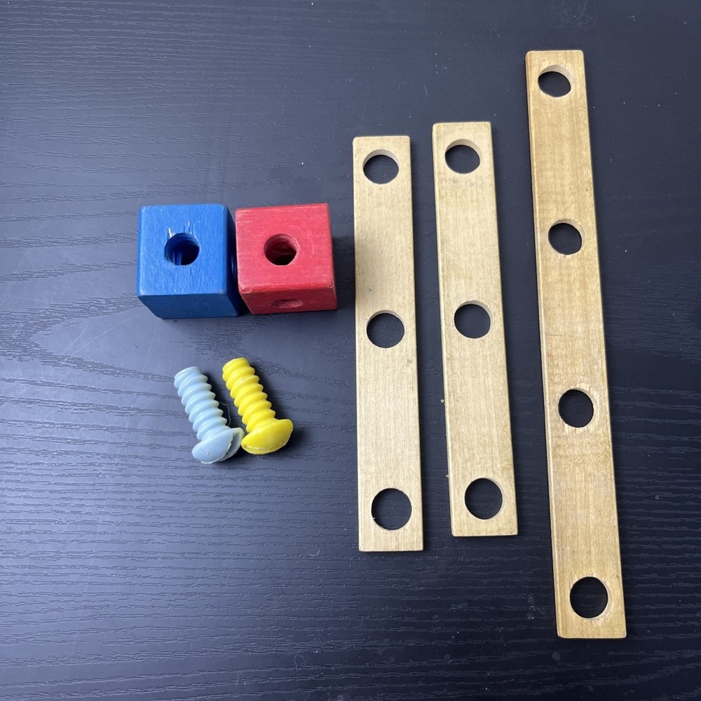 Vintage Lincoln Logs Wooden Builder Set 7 Piece Replacement Parts Lot